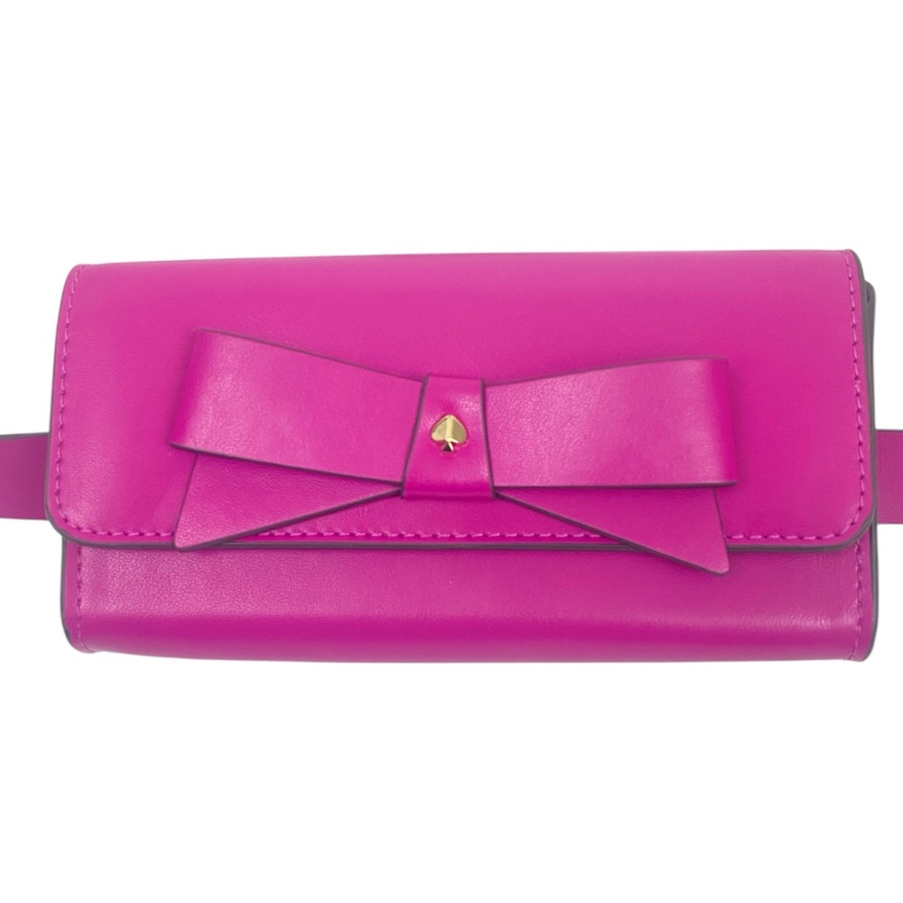 Kate Spade Bow Belt Bag Fuchsia Leather Women's Size S/M